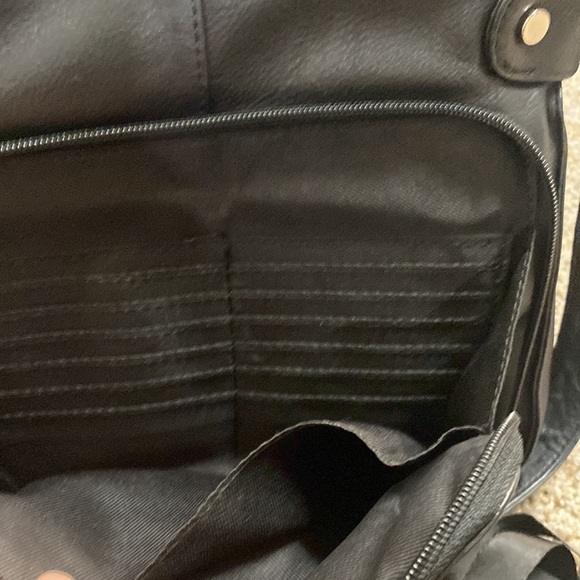 Marco Avane Black Leather Adjustable Crossbody Bag Vintage Shoulder Purse - Picture 4 of 9